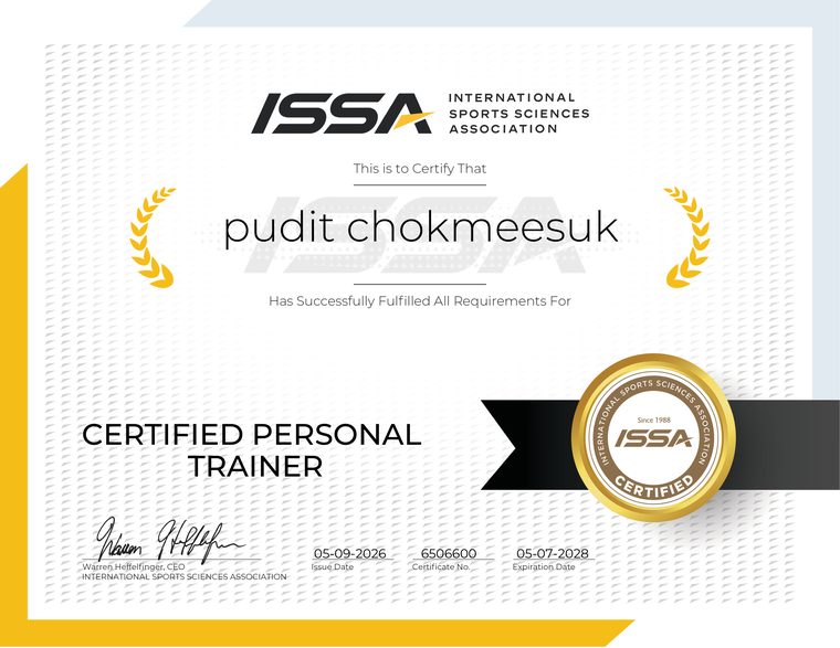 Certificate: ISSA — Certified Personal Trainer