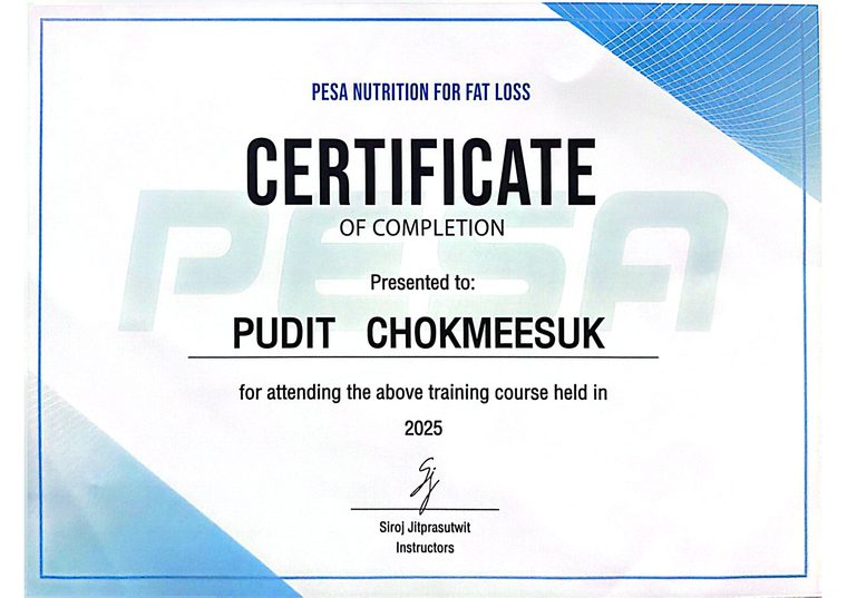 Certificate: PESA — Nutrition for Fat Loss